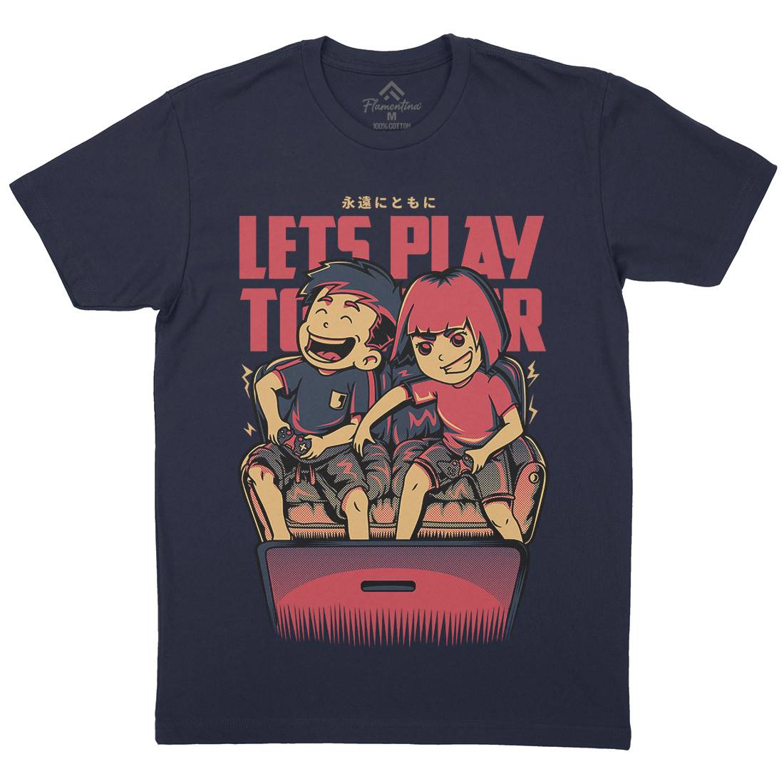 Lets Play Together Mens Crew Neck T-Shirt Geek D635