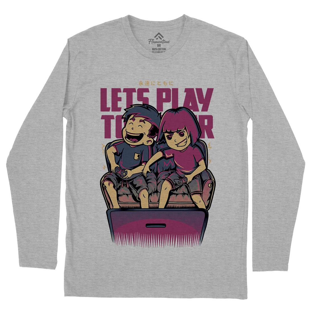 Lets Play Together Mens Long Sleeve T-Shirt Geek D635