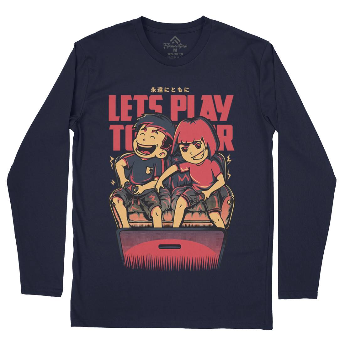 Lets Play Together Mens Long Sleeve T-Shirt Geek D635