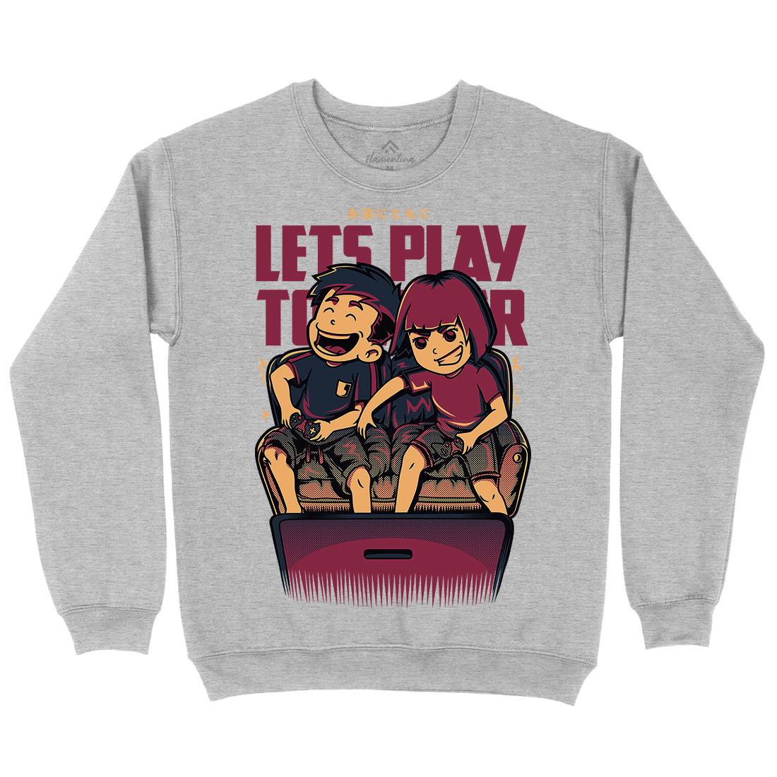 Lets Play Together Mens Crew Neck Sweatshirt Geek D635