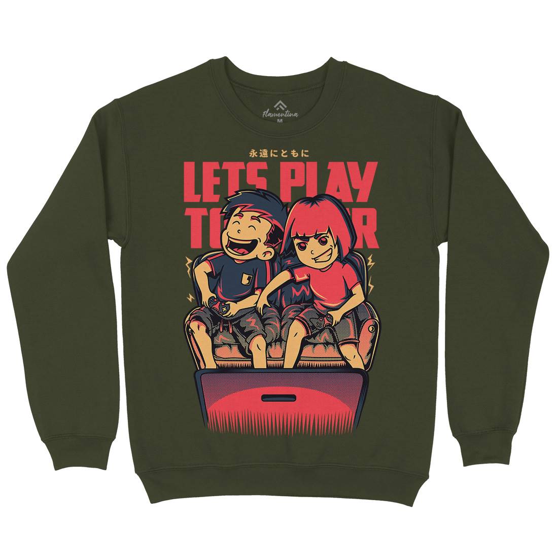 Lets Play Together Mens Crew Neck Sweatshirt Geek D635