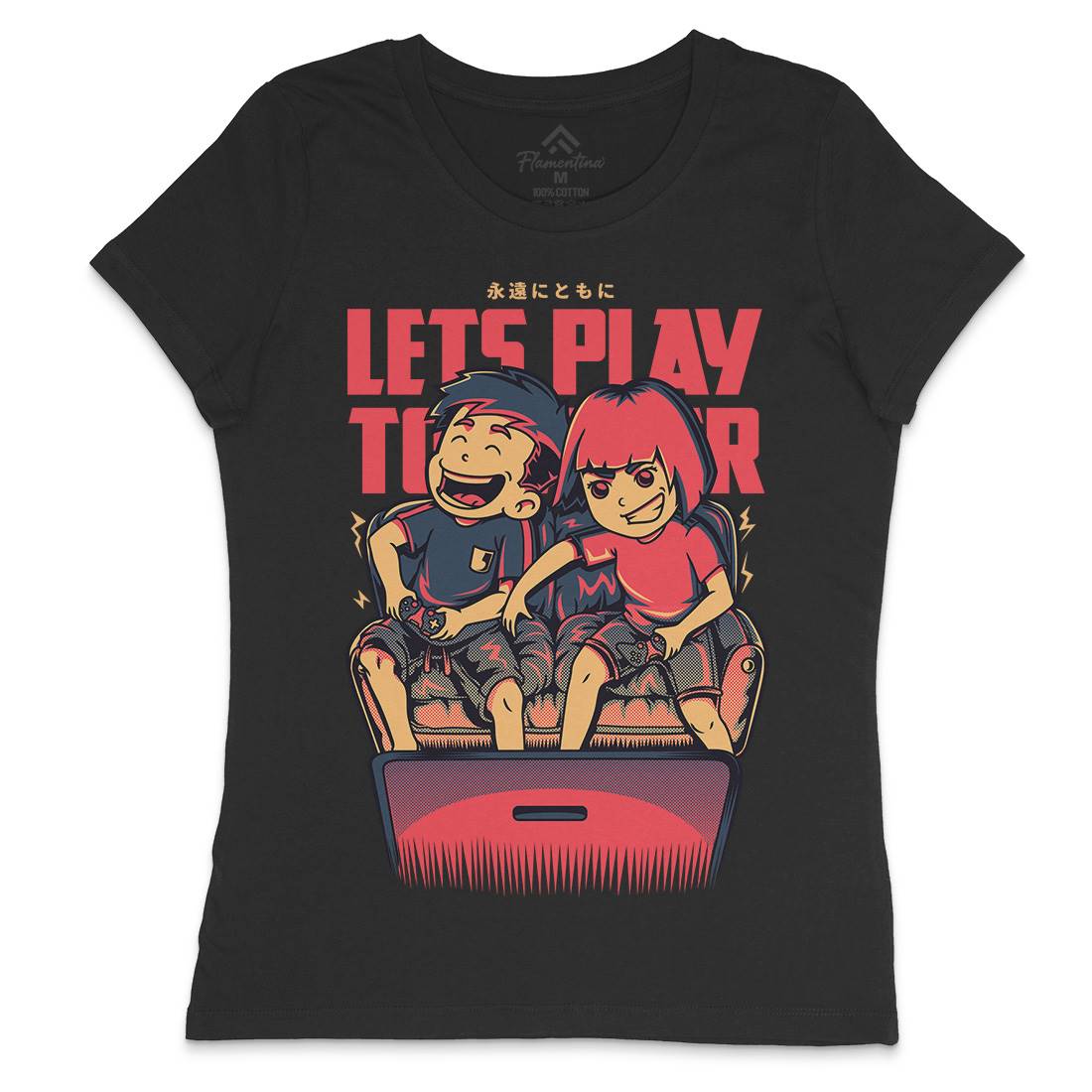 Lets Play Together Womens Crew Neck T-Shirt Geek D635