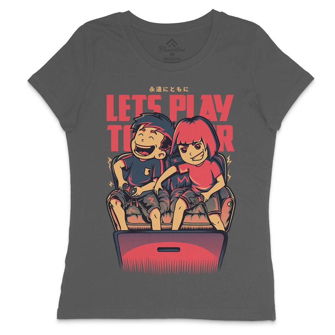 Lets Play Together Womens Crew Neck T-Shirt Geek D635