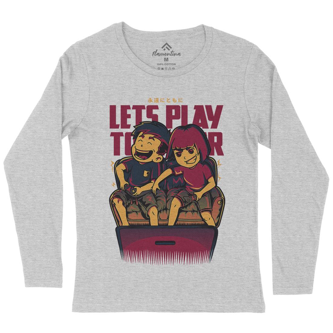 Lets Play Together Womens Long Sleeve T-Shirt Geek D635
