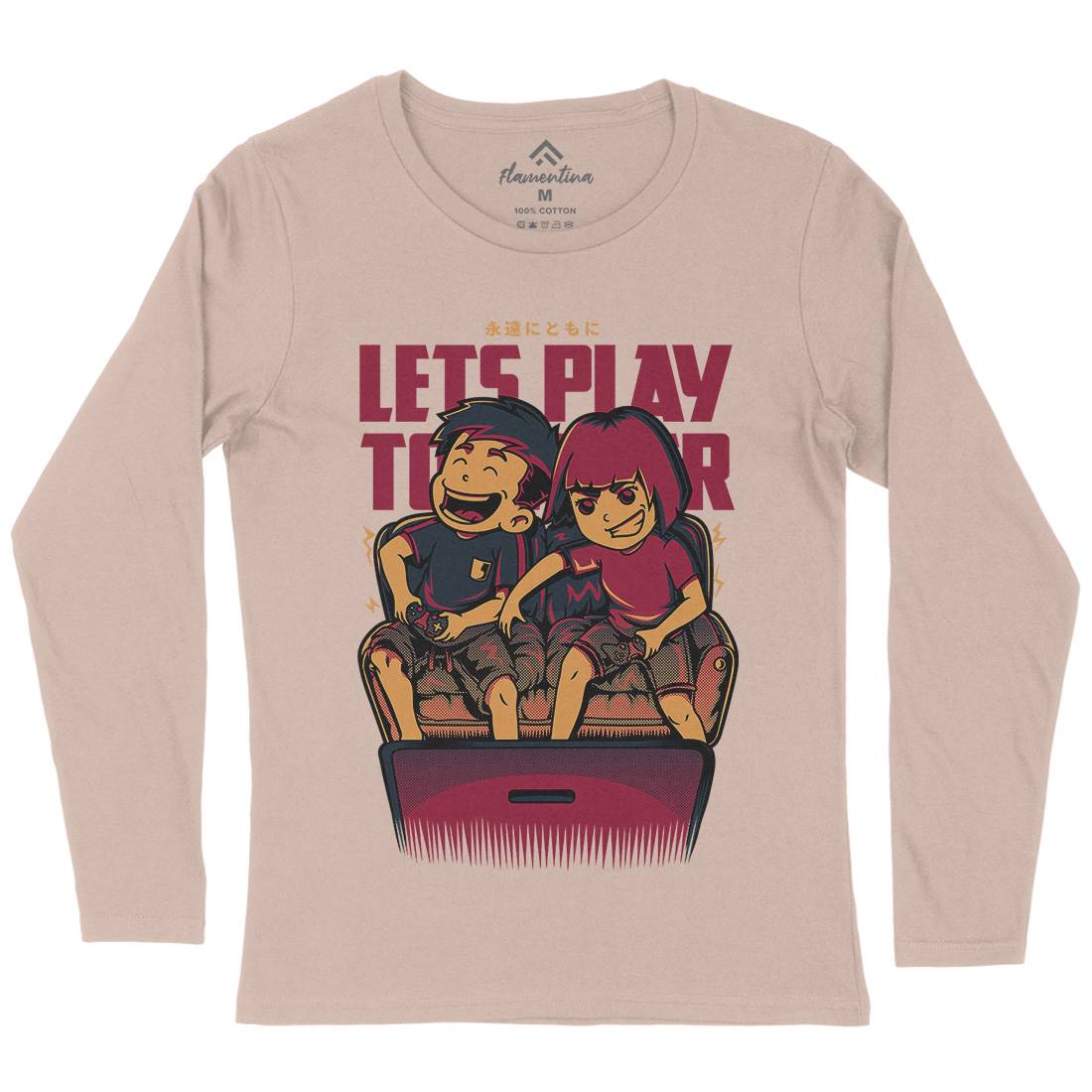 Lets Play Together Womens Long Sleeve T-Shirt Geek D635