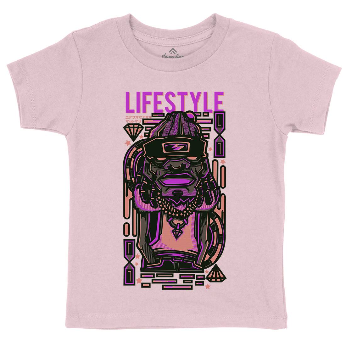 Life Style Kids Crew Neck T-Shirt Retro D636