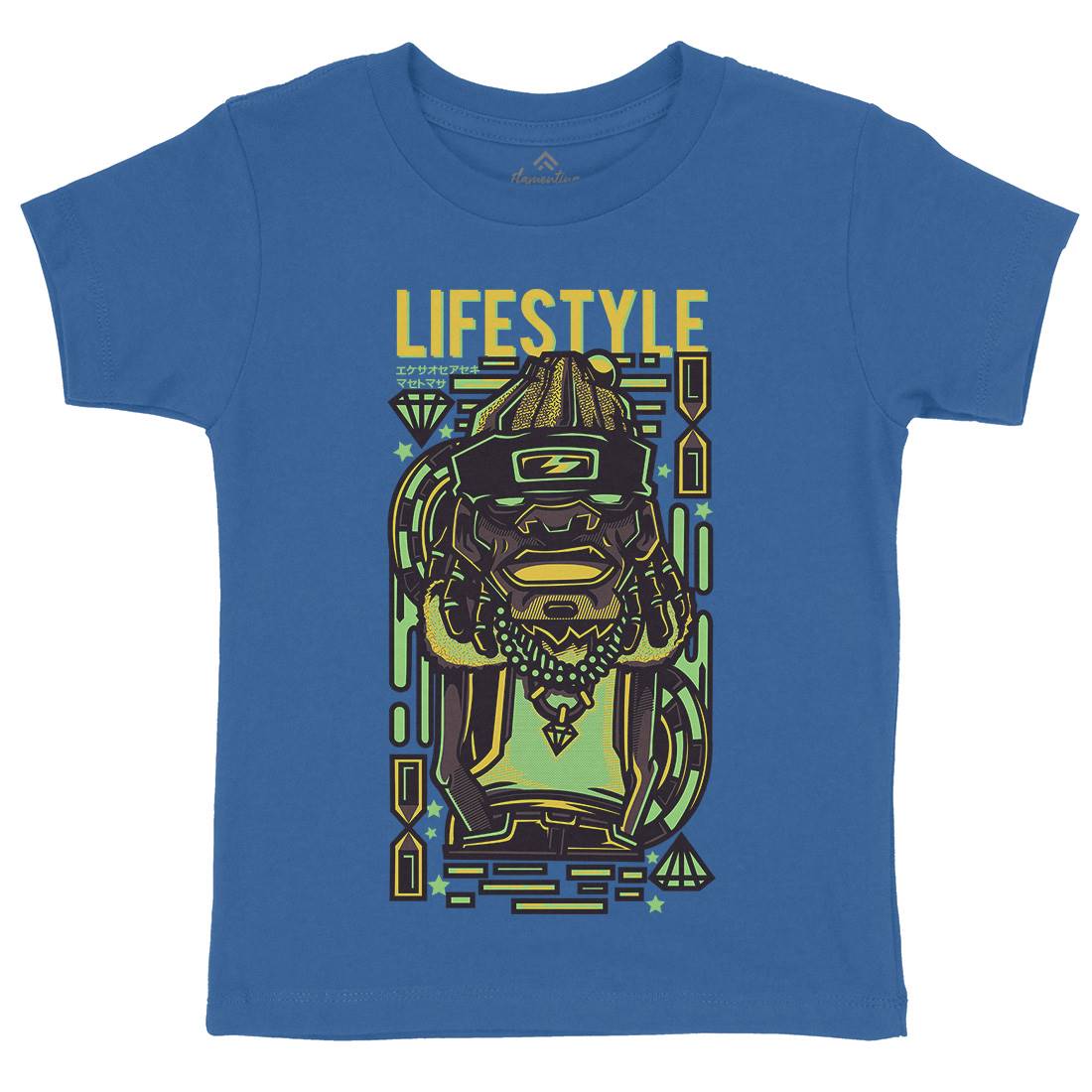 Life Style Kids Organic Crew Neck T-Shirt Retro D636