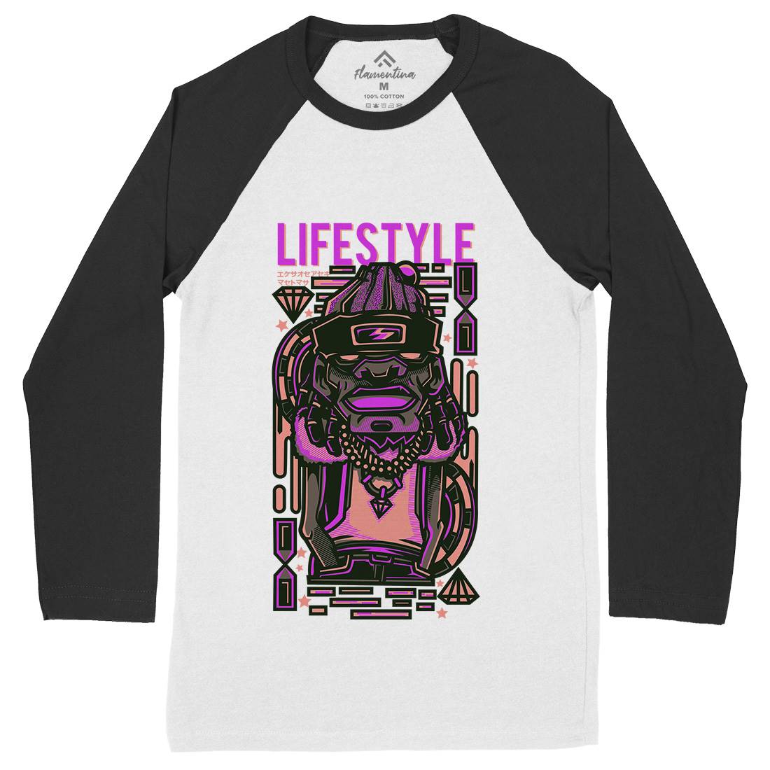 Life Style Mens Long Sleeve Baseball T-Shirt Retro D636