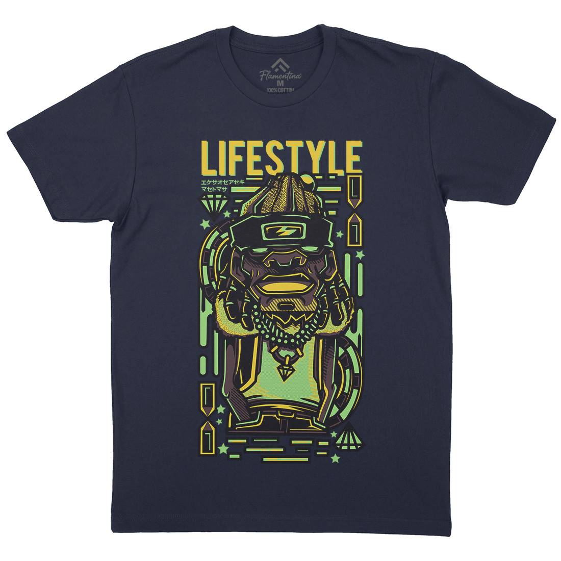 Life Style Mens Crew Neck T-Shirt Retro D636