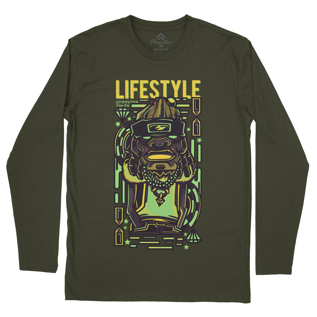 Life Style Mens Long Sleeve T-Shirt Retro D636
