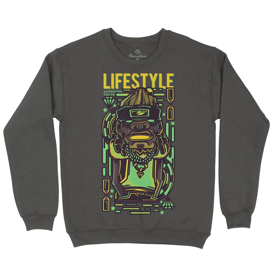 Life Style Kids Crew Neck Sweatshirt Retro D636