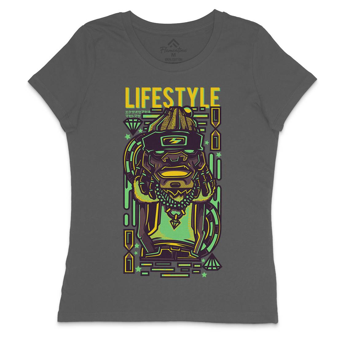 Life Style Womens Crew Neck T-Shirt Retro D636