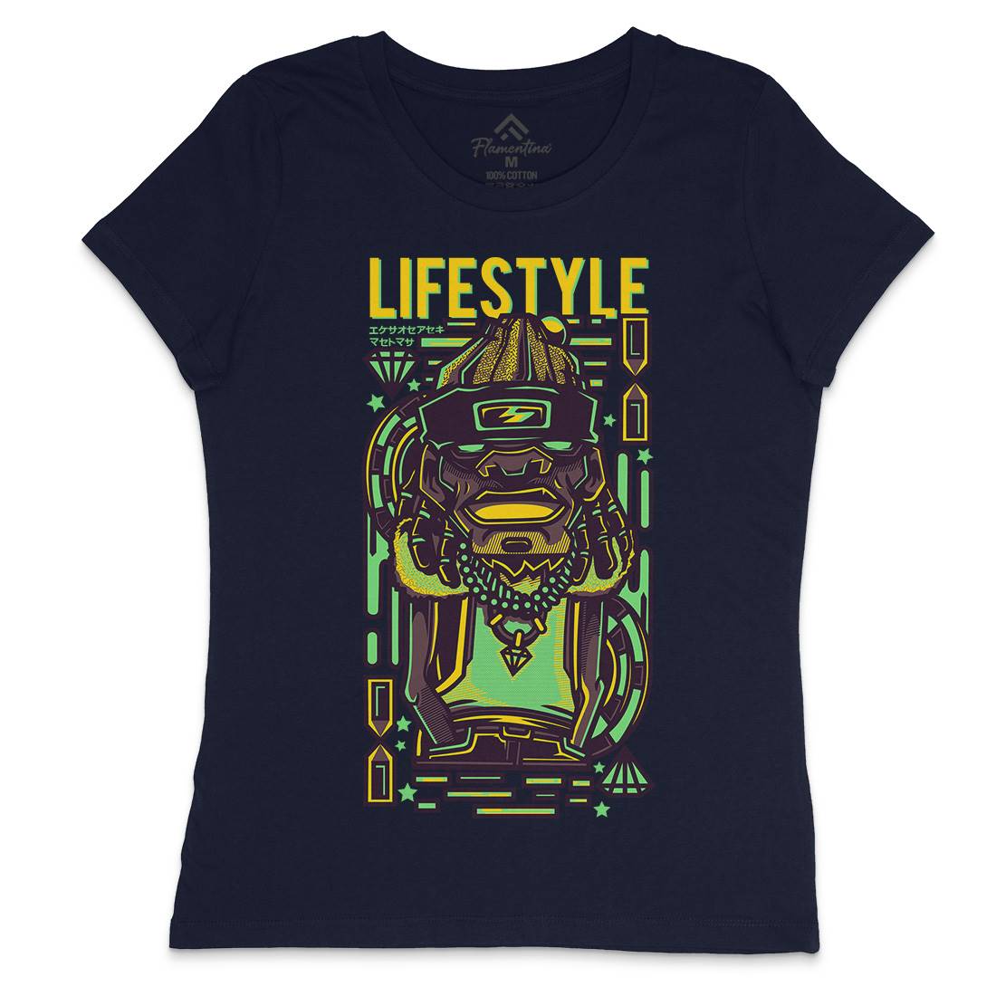 Life Style Womens Crew Neck T-Shirt Retro D636