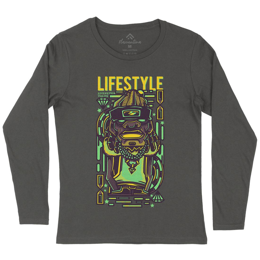 Life Style Womens Long Sleeve T-Shirt Retro D636