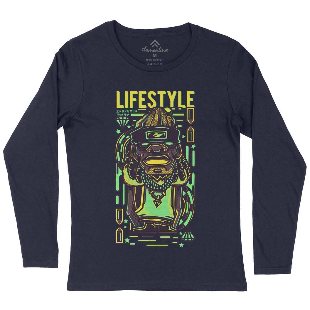 Life Style Womens Long Sleeve T-Shirt Retro D636
