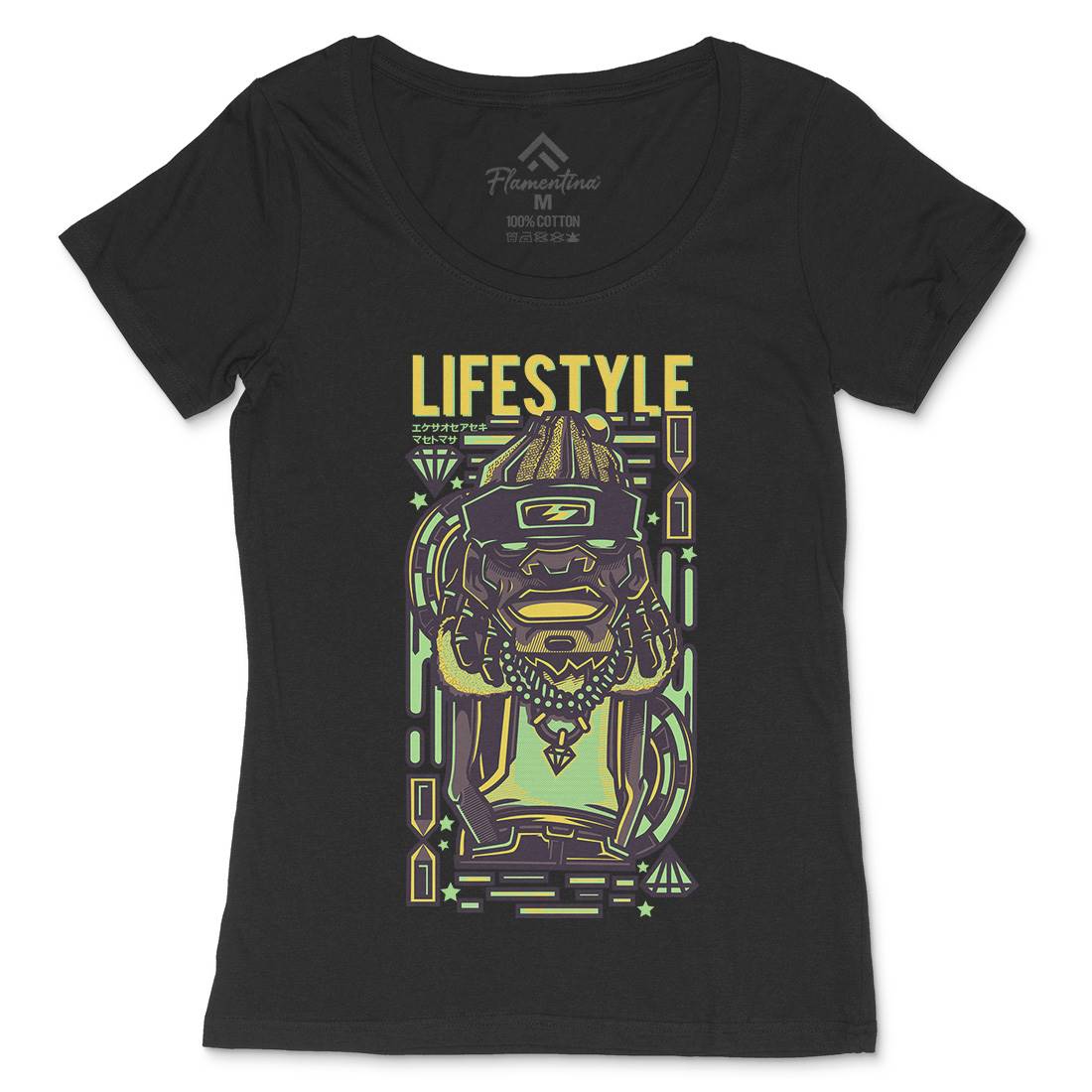 Life Style Womens Scoop Neck T-Shirt Retro D636