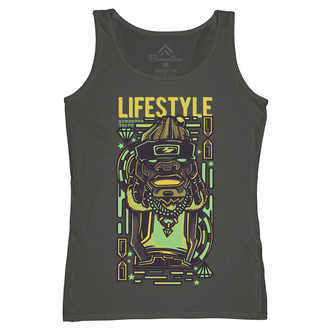 Life Style Womens Organic Tank Top Vest Retro D636
