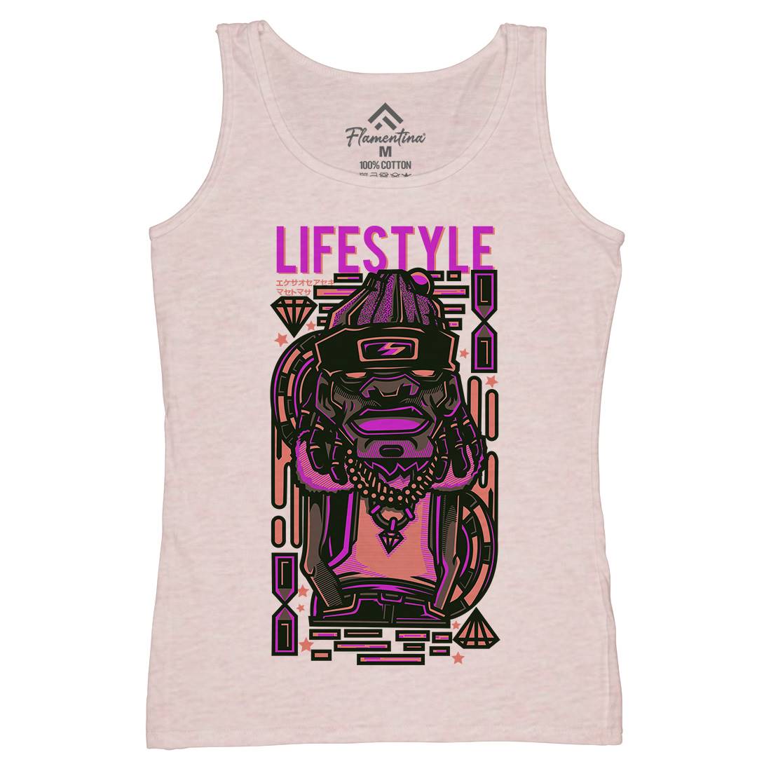 Life Style Womens Organic Tank Top Vest Retro D636