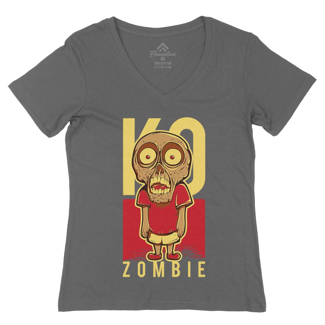 Little Zombie Womens Organic V-Neck T-Shirt Funny D637
