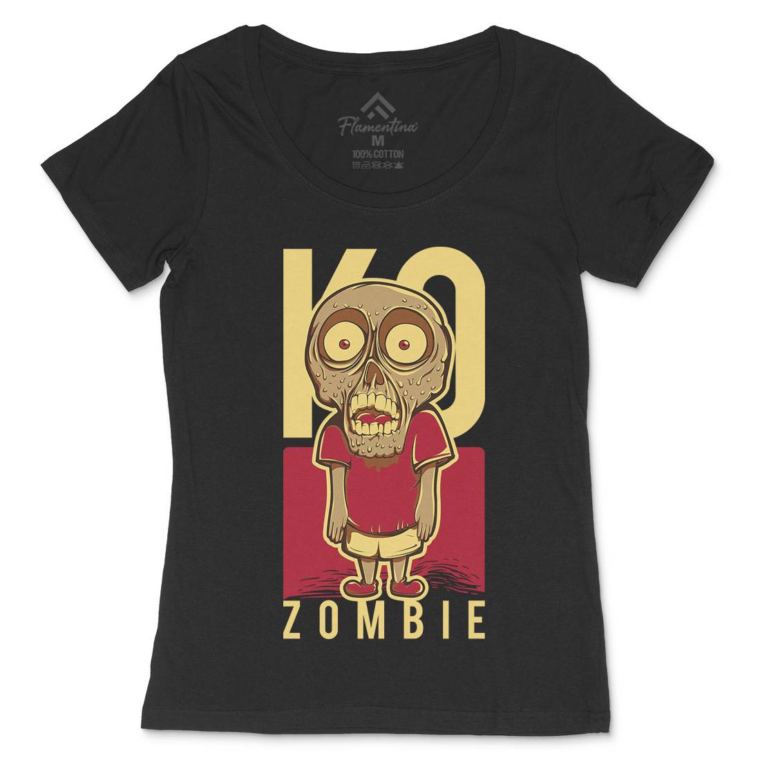 Little Zombie Womens Scoop Neck T-Shirt Funny D637