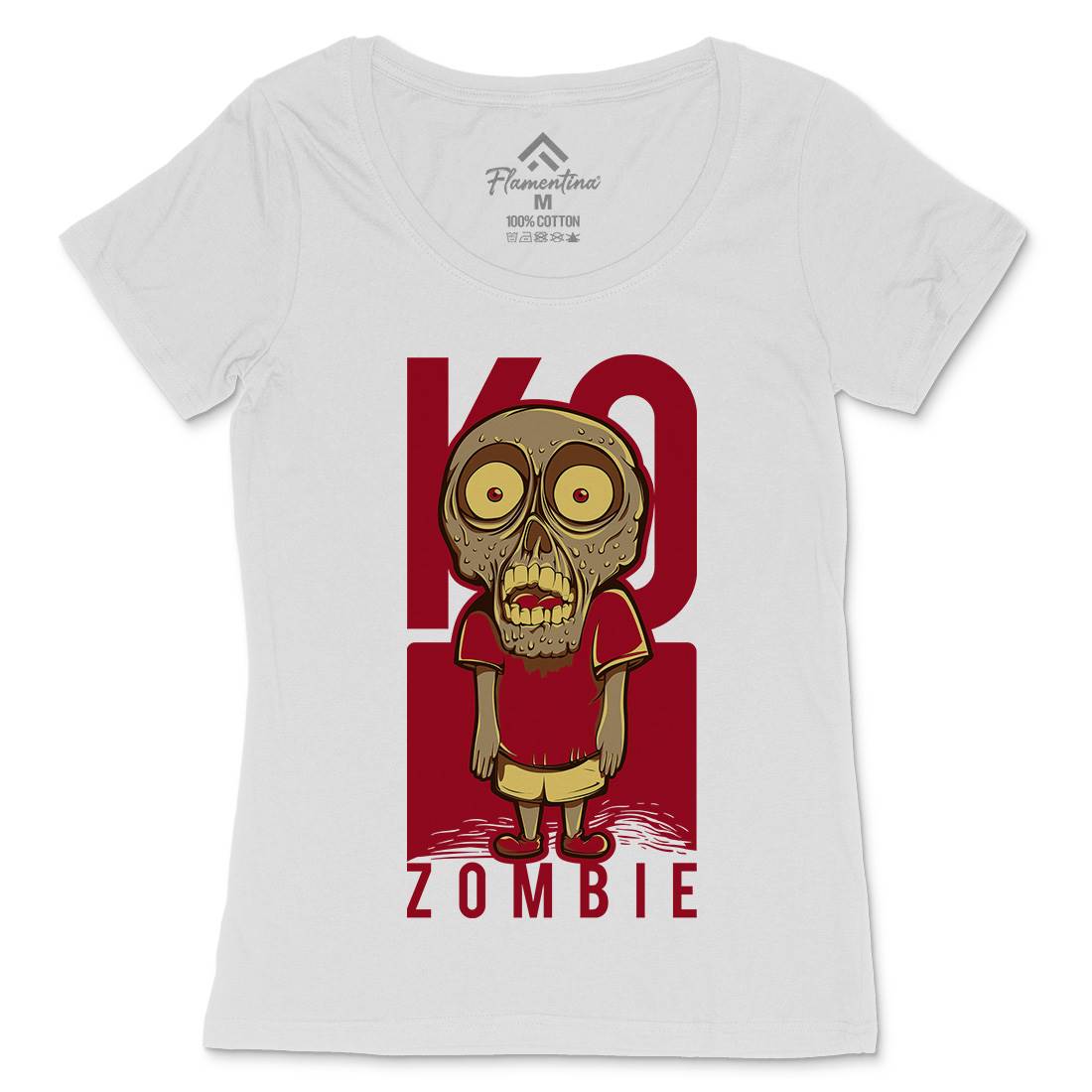 Little Zombie Womens Scoop Neck T-Shirt Funny D637