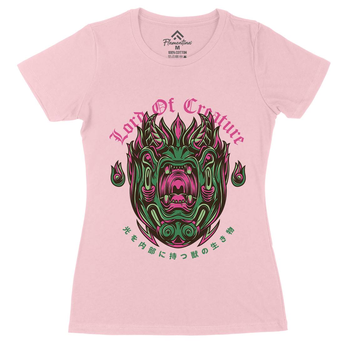 Lord Of Creature Womens Organic Crew Neck T-Shirt Horror D638