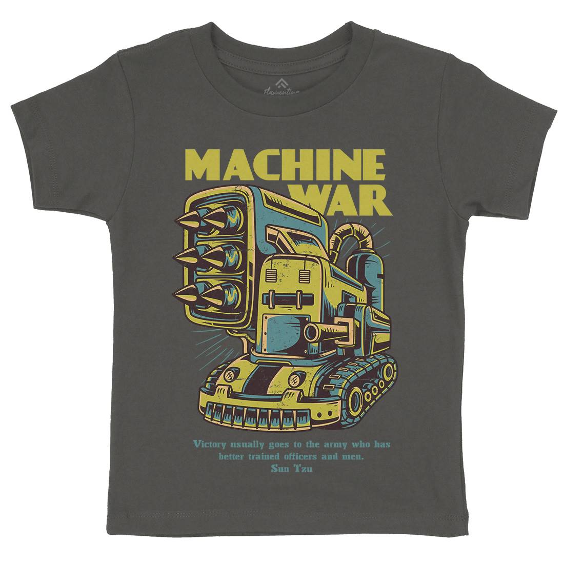 Machine War Kids Crew Neck T-Shirt Army D639