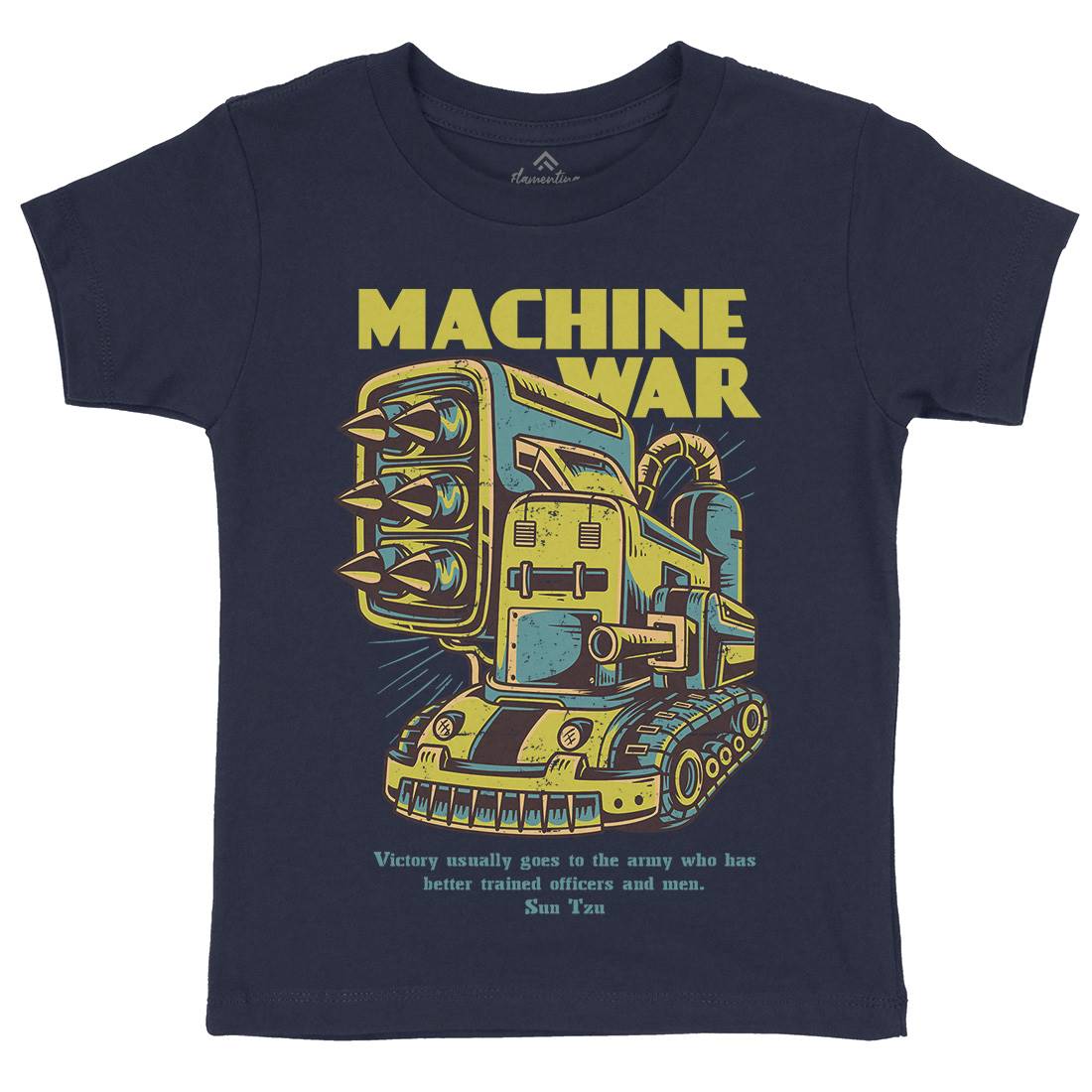 Machine War Kids Crew Neck T-Shirt Army D639