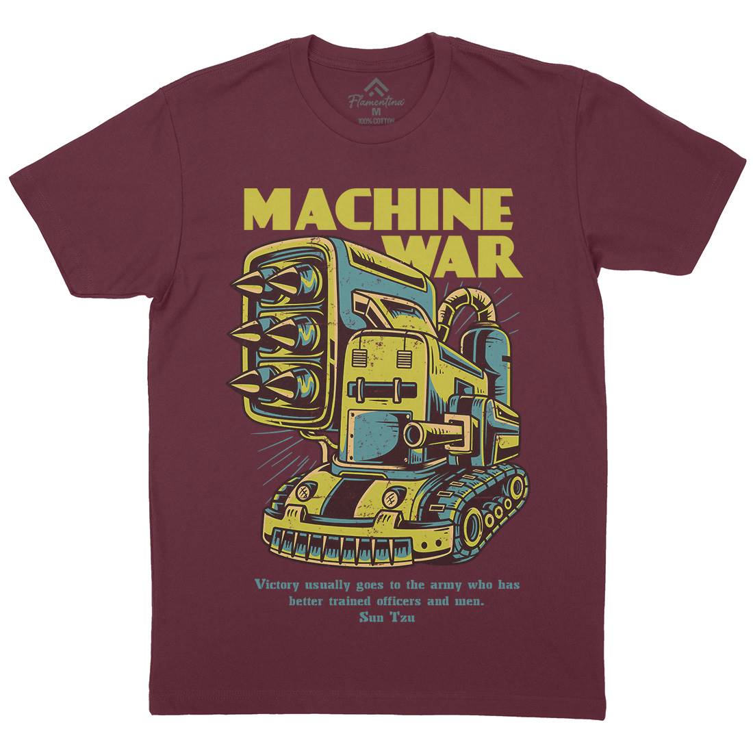 Machine War Mens Crew Neck T-Shirt Army D639
