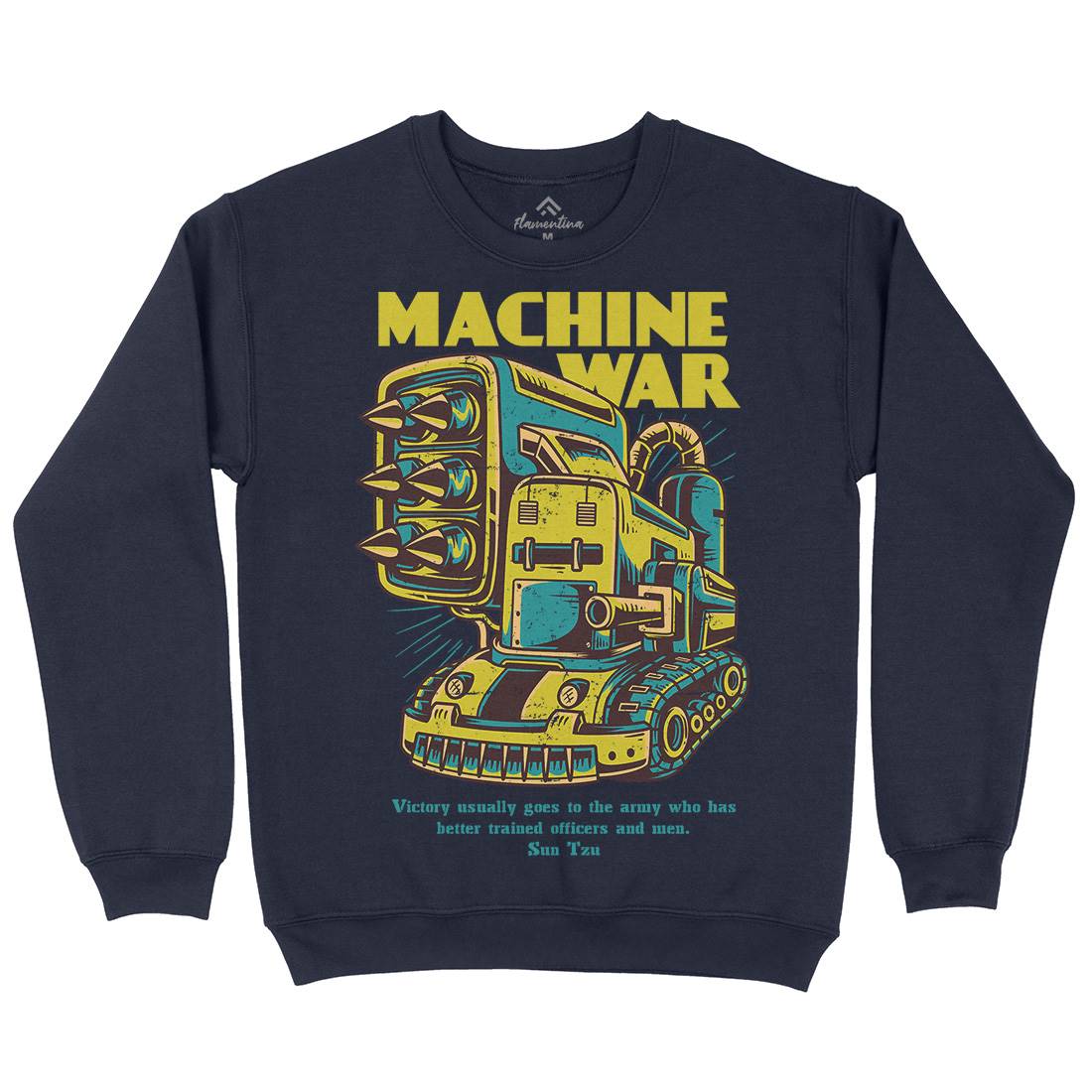 Machine War Mens Crew Neck Sweatshirt Army D639