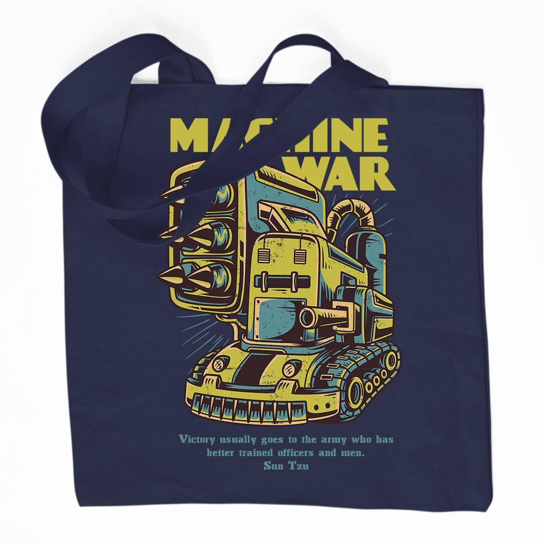 Machine War Organic Premium Cotton Tote Bag Army D639