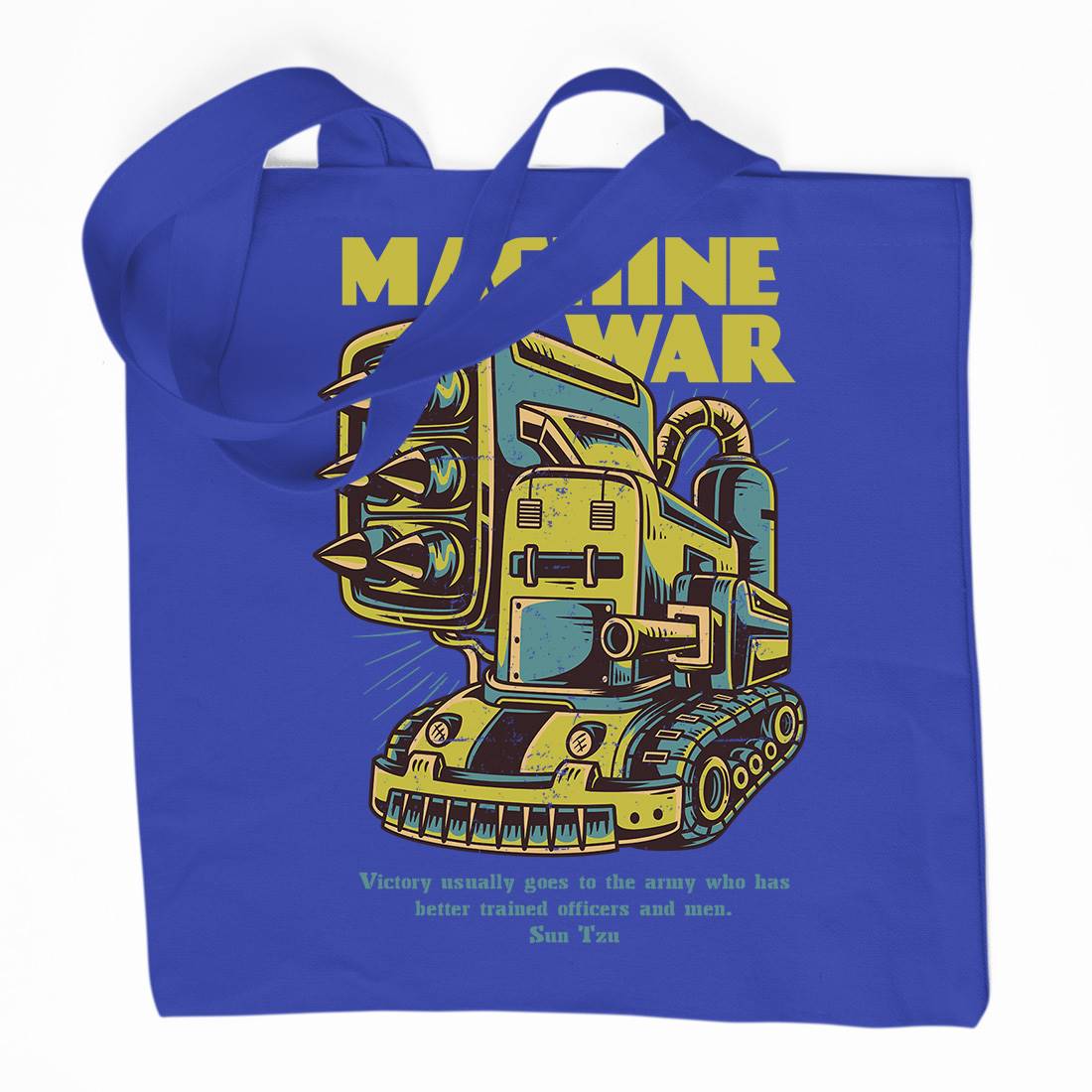 Machine War Organic Premium Cotton Tote Bag Army D639