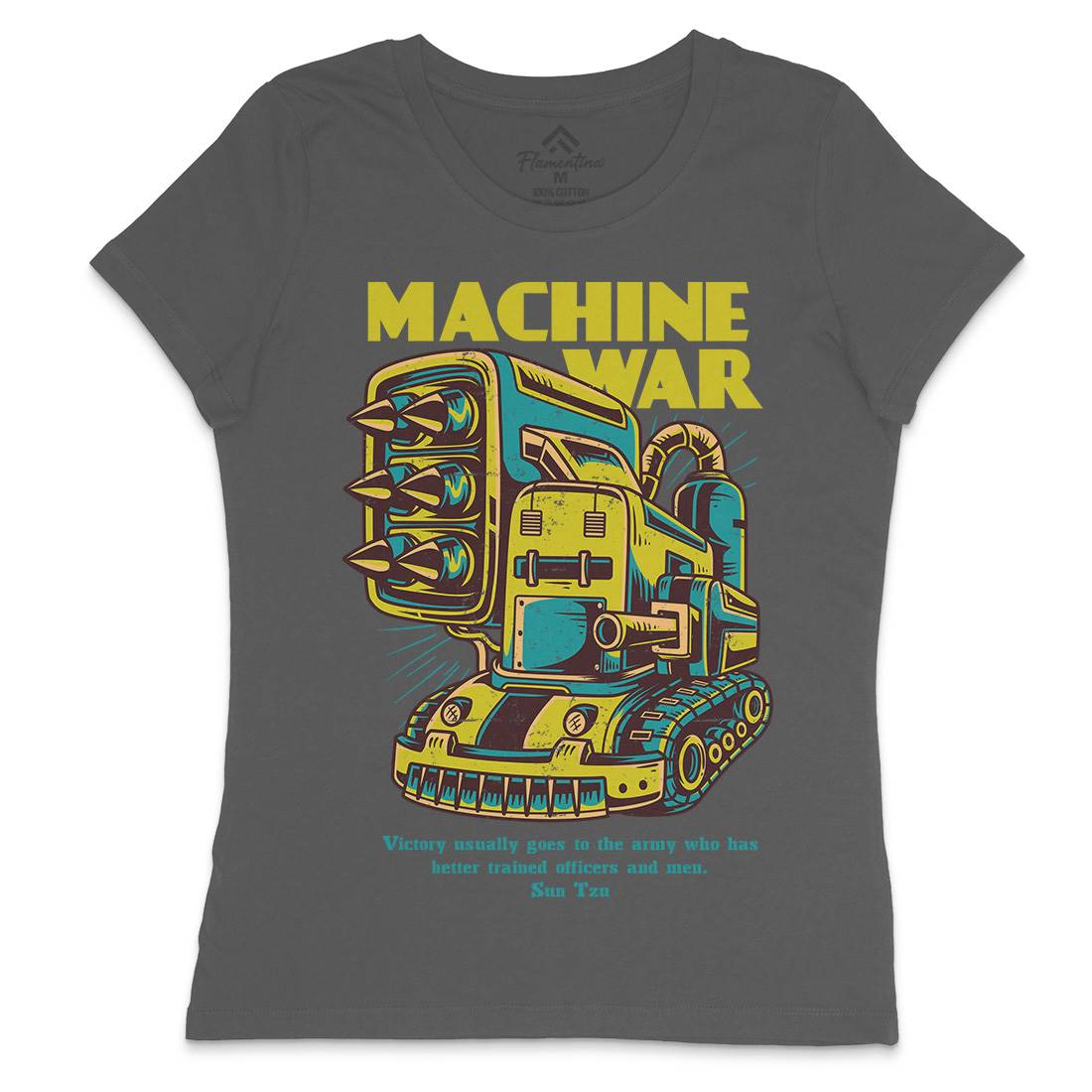 Machine War Womens Crew Neck T-Shirt Army D639