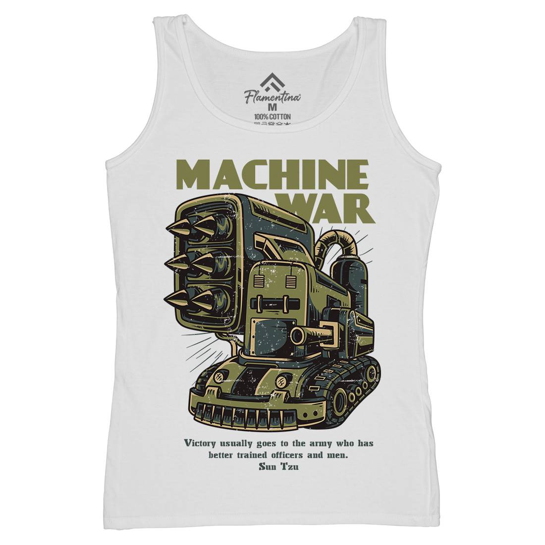 Machine War Womens Organic Tank Top Vest Army D639