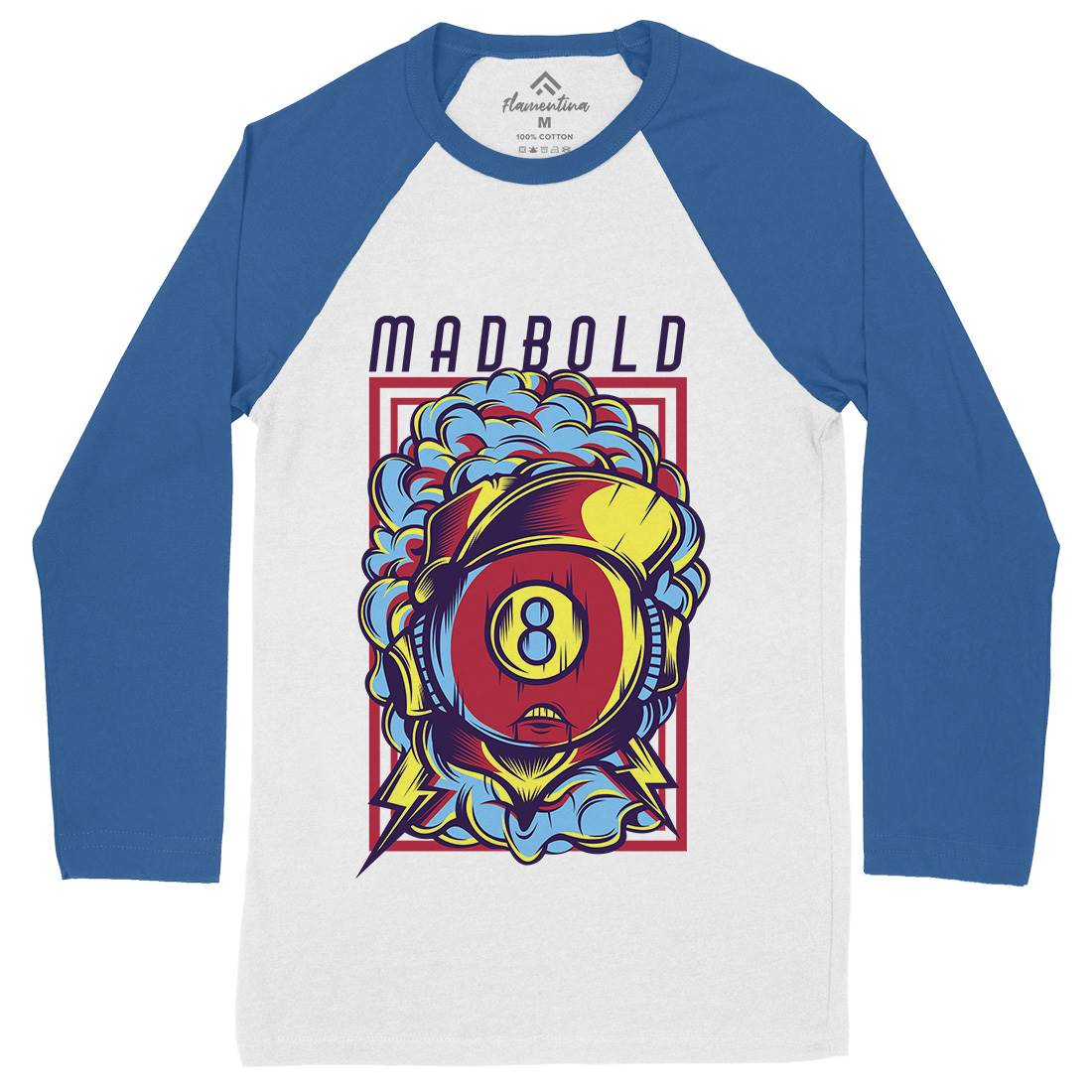Mad Bold Mens Long Sleeve Baseball T-Shirt Sport D640