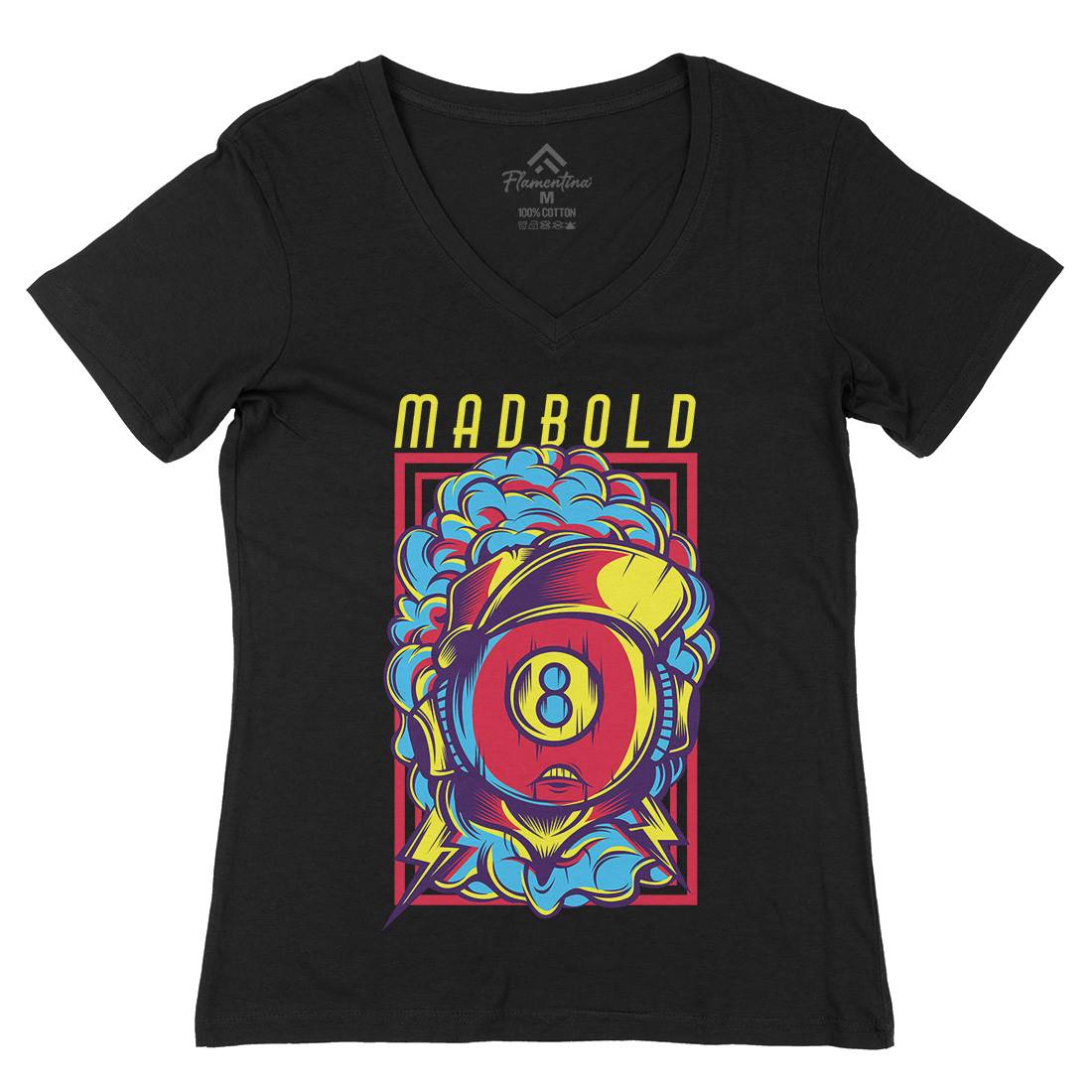 Mad Bold Womens Organic V-Neck T-Shirt Sport D640