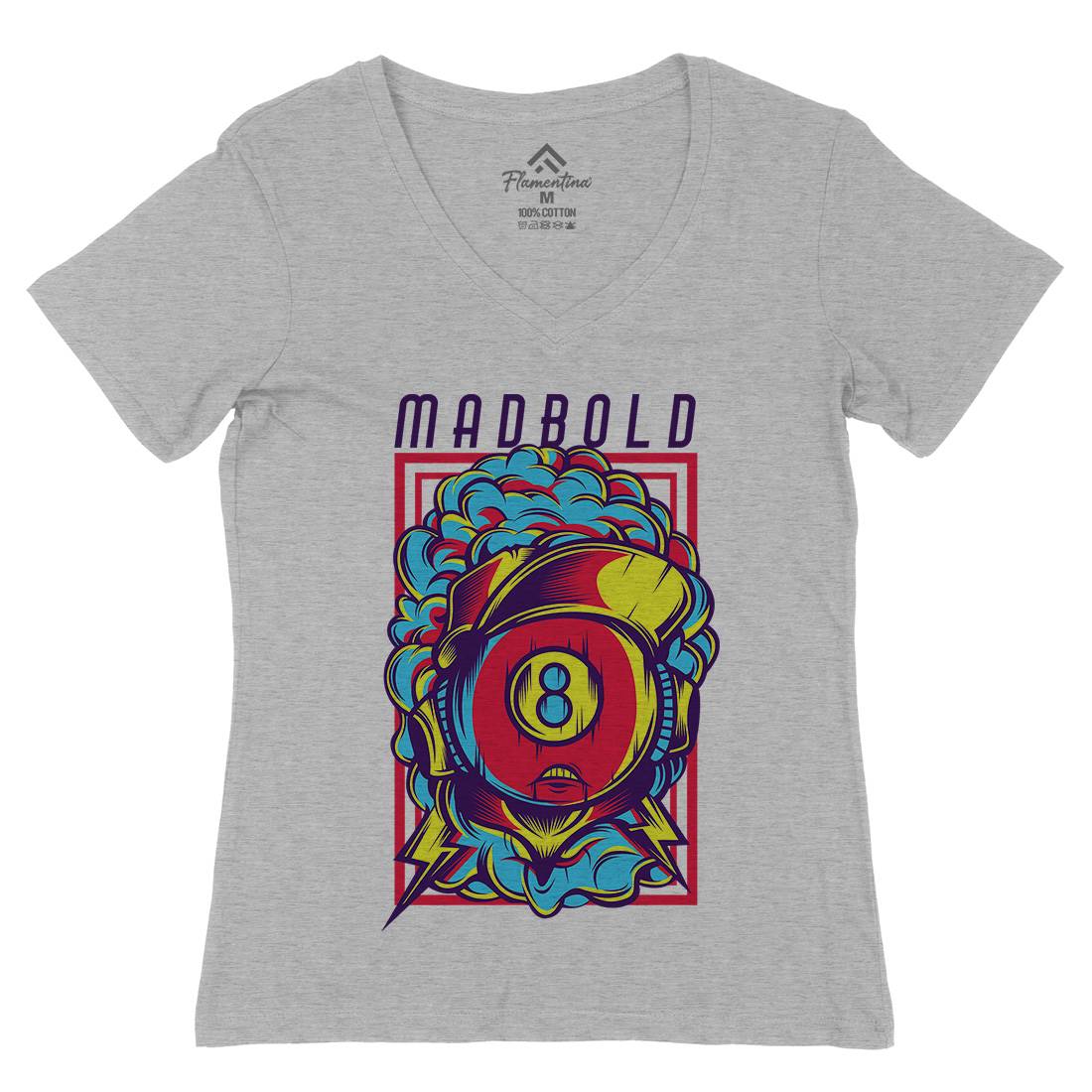 Mad Bold Womens Organic V-Neck T-Shirt Sport D640