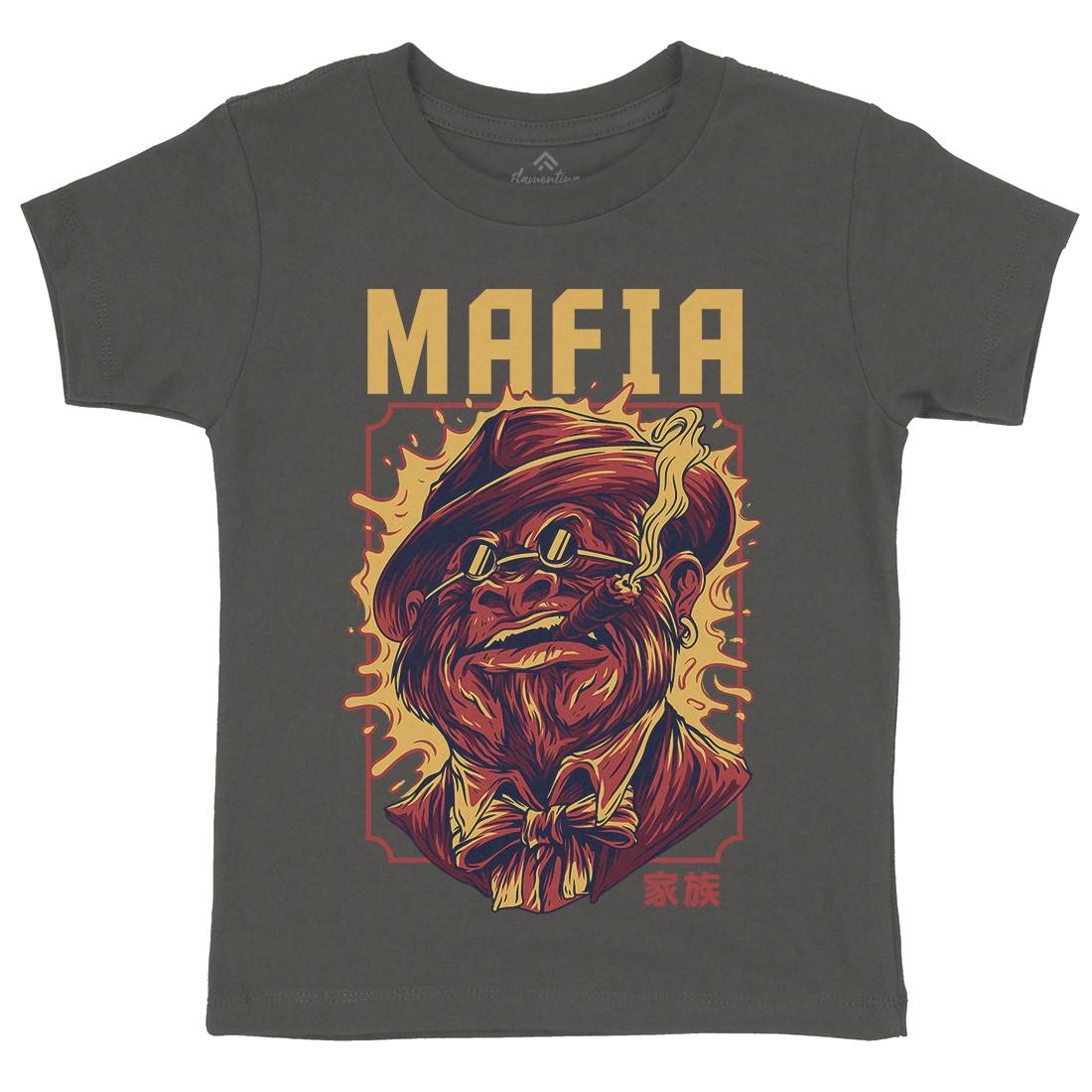 Mafia Ape Kids Organic Crew Neck T-Shirt Animals D641