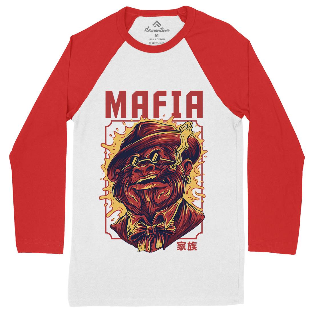 Mafia Ape Mens Long Sleeve Baseball T-Shirt Animals D641