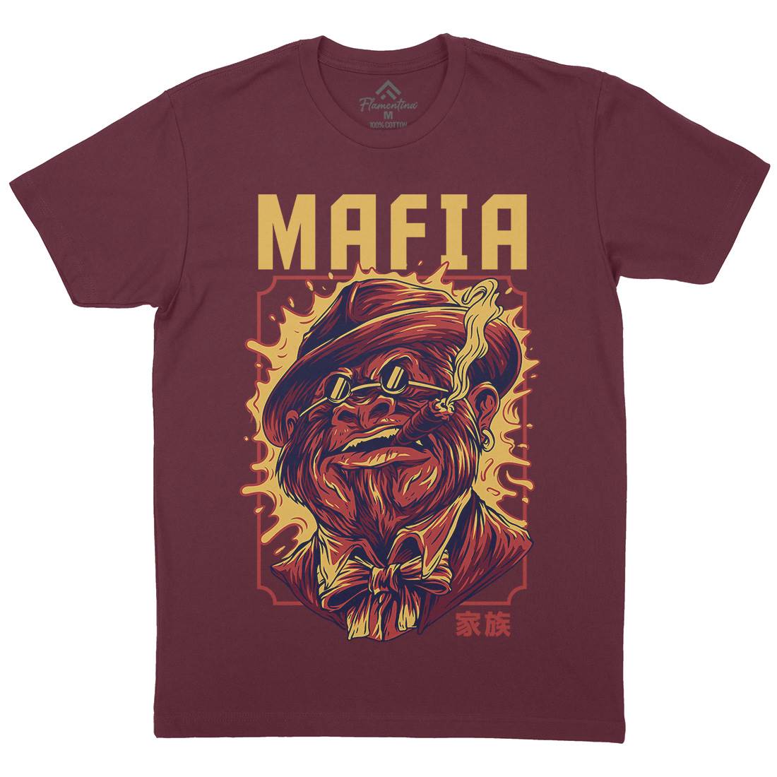 Mafia Ape Mens Organic Crew Neck T-Shirt Animals D641