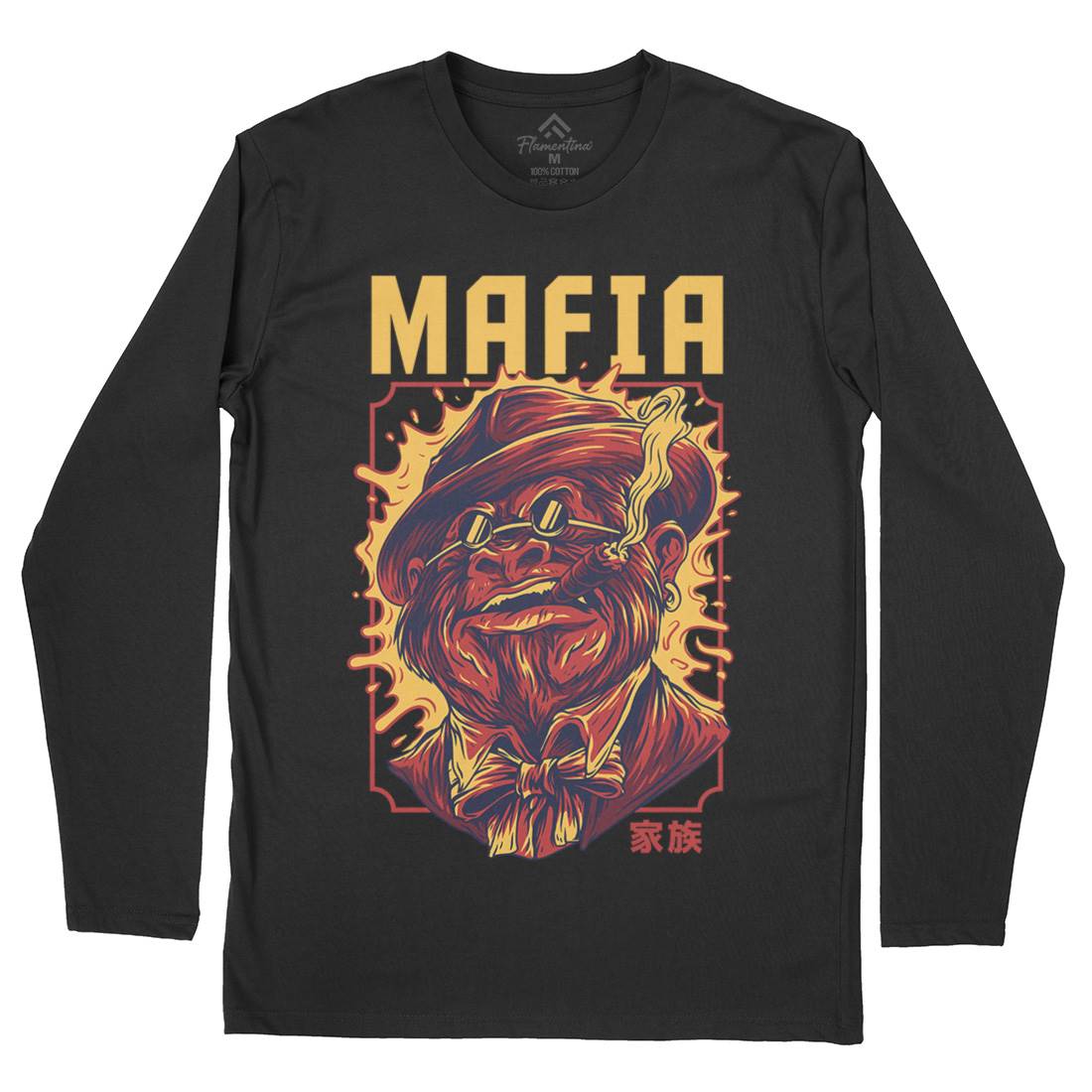 Mafia Ape Mens Long Sleeve T-Shirt Animals D641