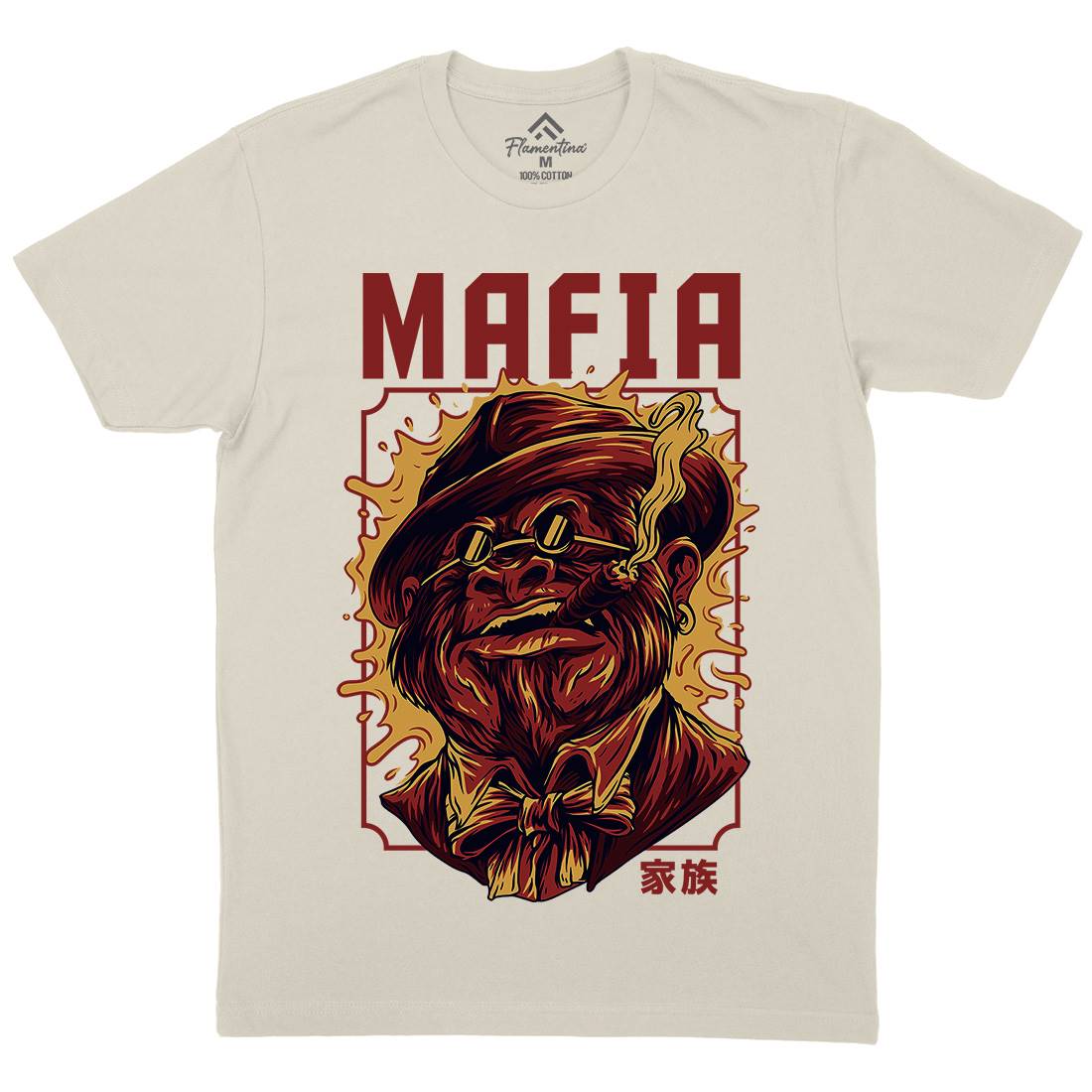 Mafia Ape Mens Organic Crew Neck T-Shirt Animals D641