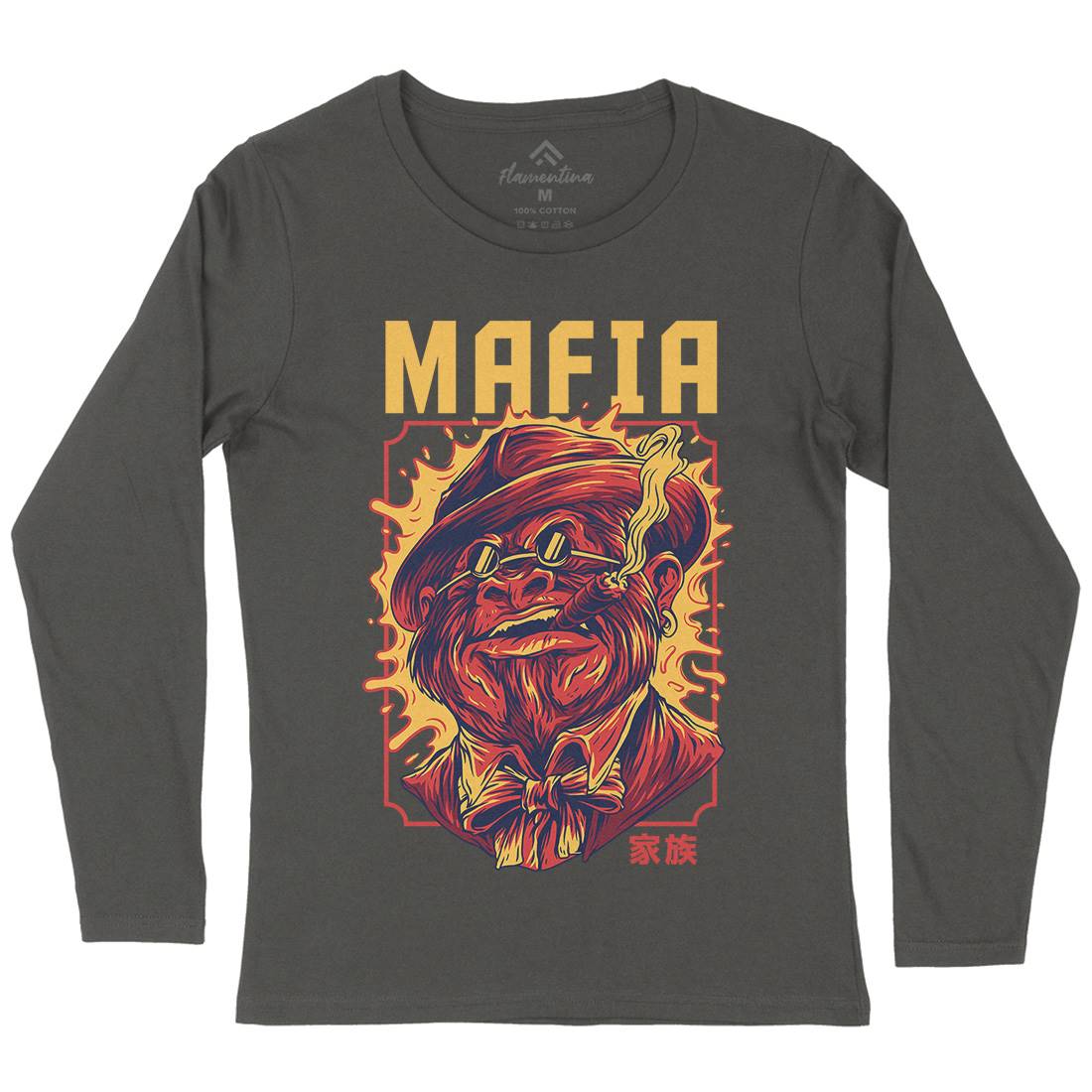 Mafia Ape Womens Long Sleeve T-Shirt Animals D641