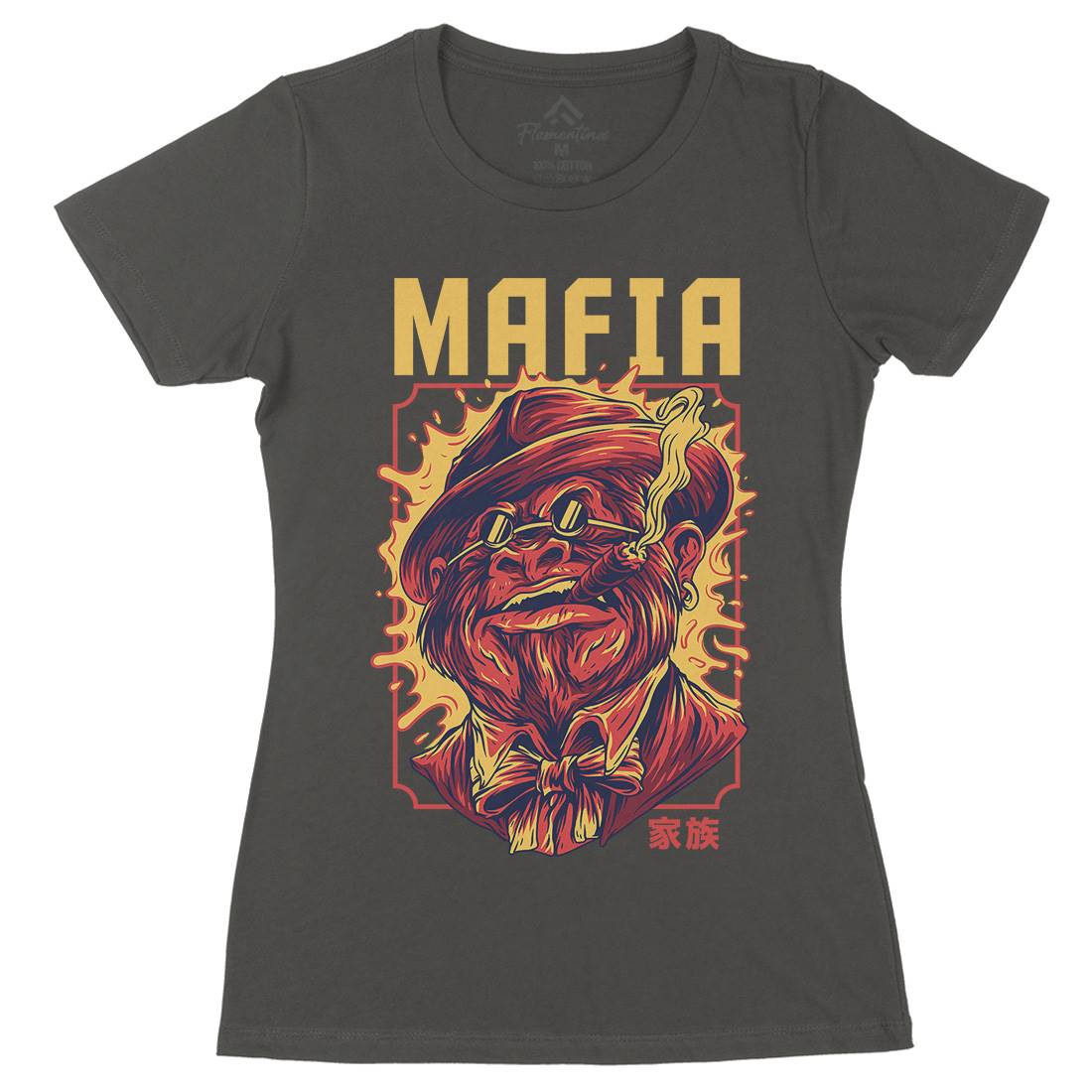 Mafia Ape Womens Organic Crew Neck T-Shirt Animals D641