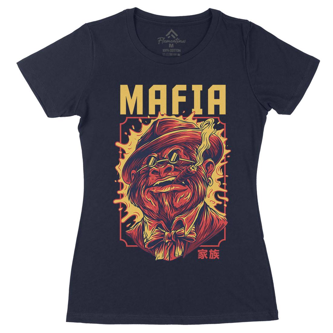 Mafia Ape Womens Organic Crew Neck T-Shirt Animals D641