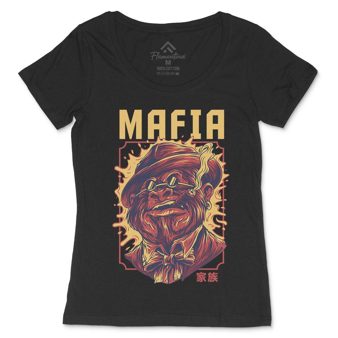 Mafia Ape Womens Scoop Neck T-Shirt Animals D641