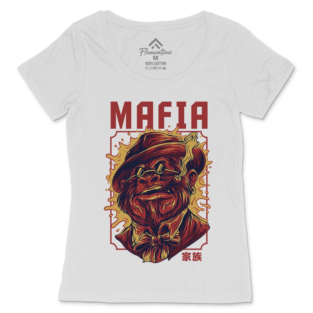 Mafia Ape Womens Scoop Neck T-Shirt Animals D641