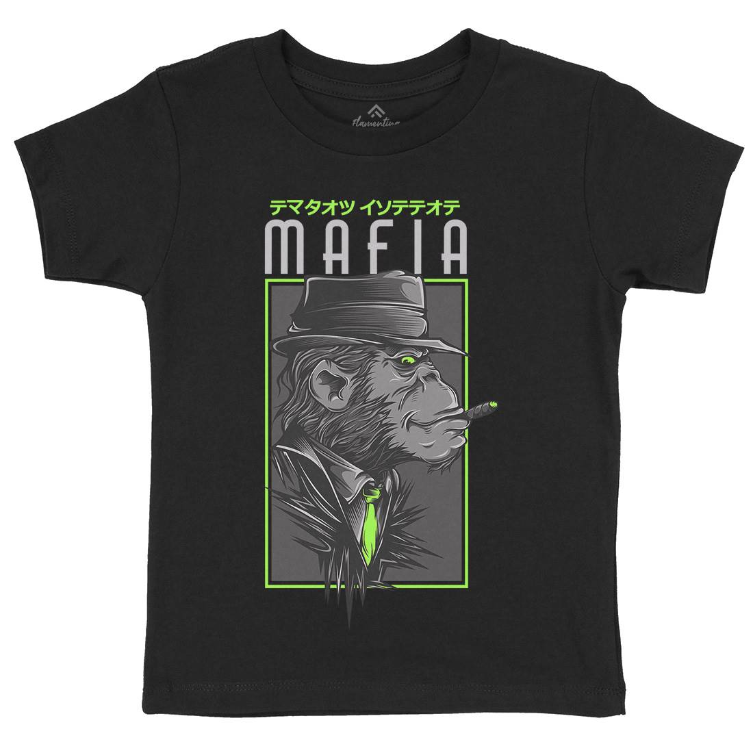 Mafia Monkey Kids Organic Crew Neck T-Shirt Animals D642
