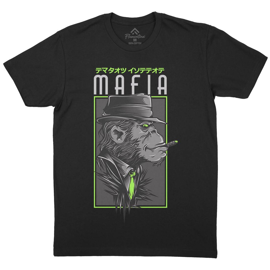 Mafia Monkey Mens Organic Crew Neck T-Shirt Animals D642