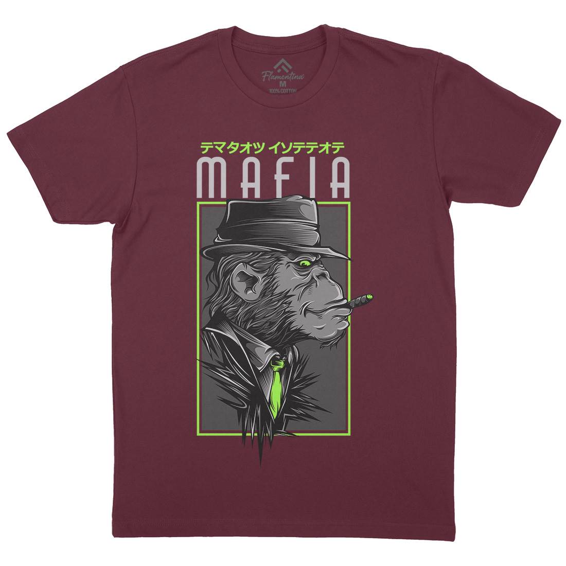 Mafia Monkey Mens Organic Crew Neck T-Shirt Animals D642